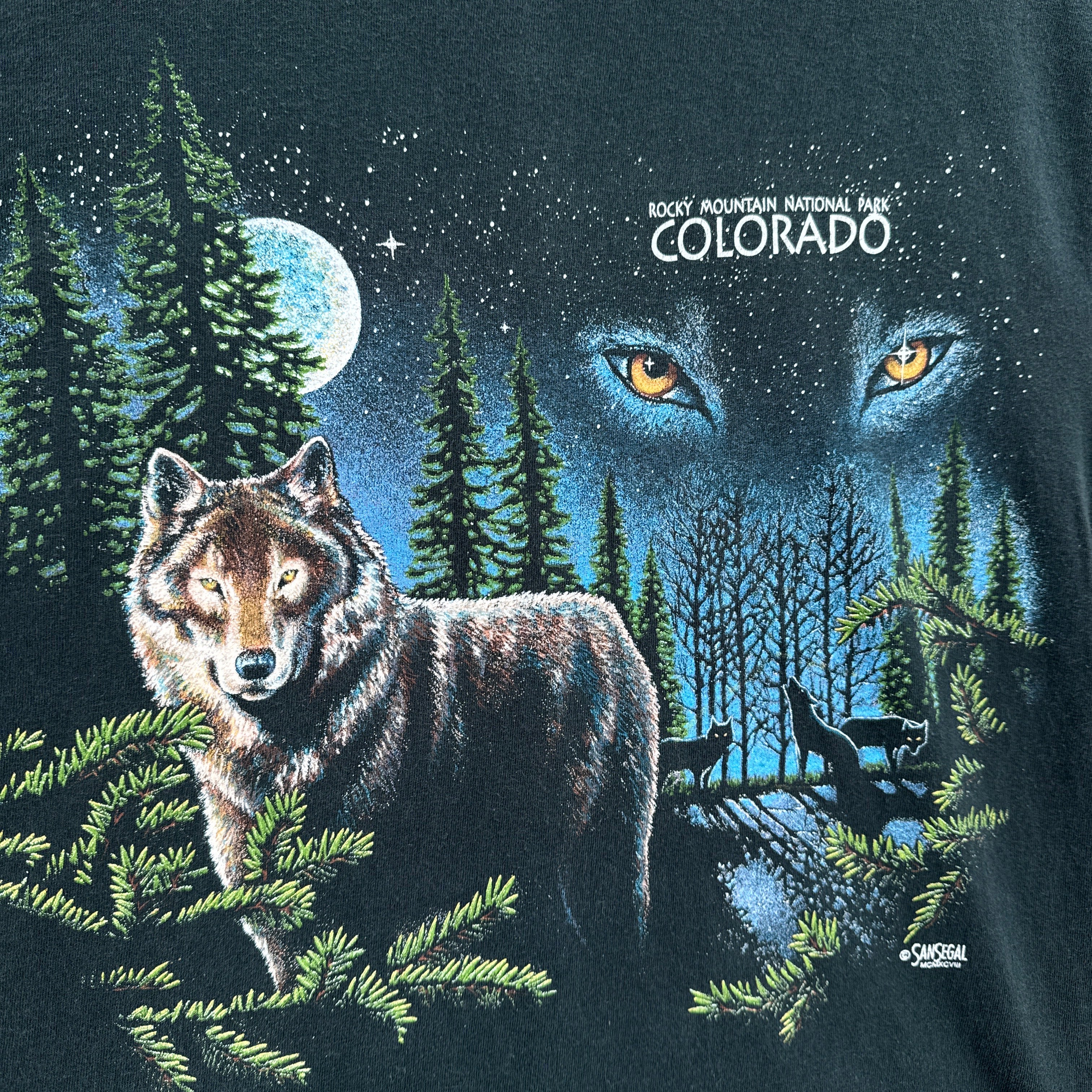 Vintage 90s Colorado Wolf Wolves Graphic Shirt 6