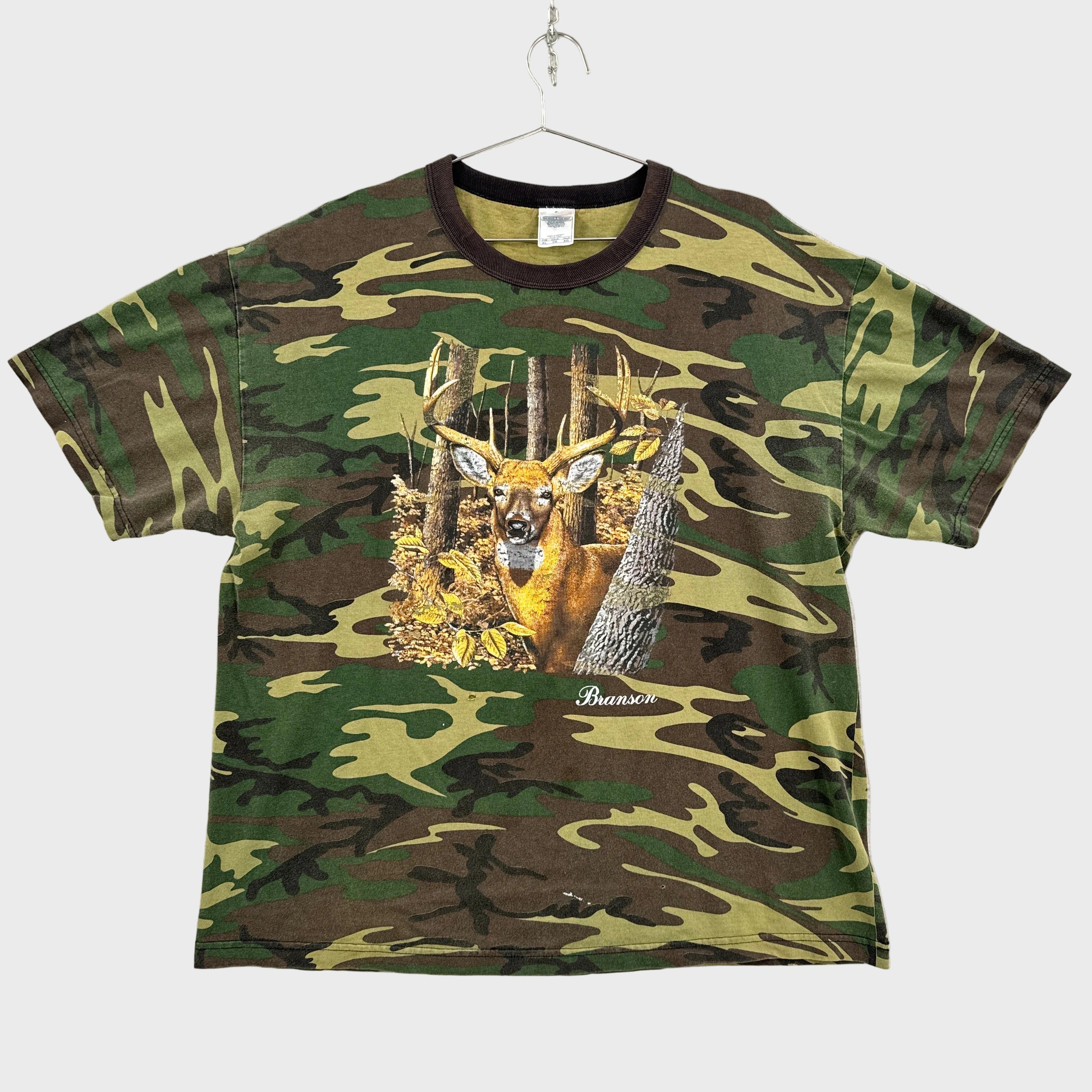 Vintage 90s Deer Camo Branson Graphic Tee 