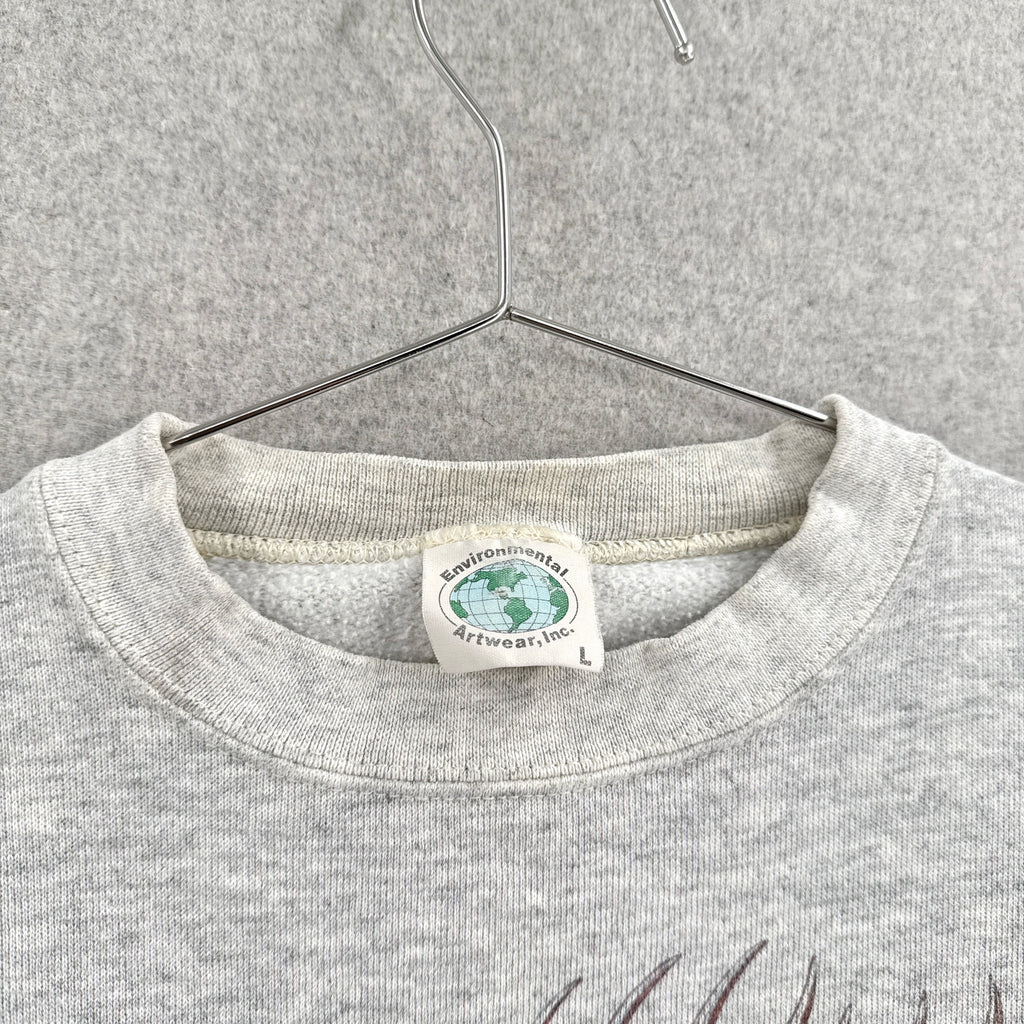 Vintage 90s Deer Cougar Animal Wildlife Crewneck Sweatshirt