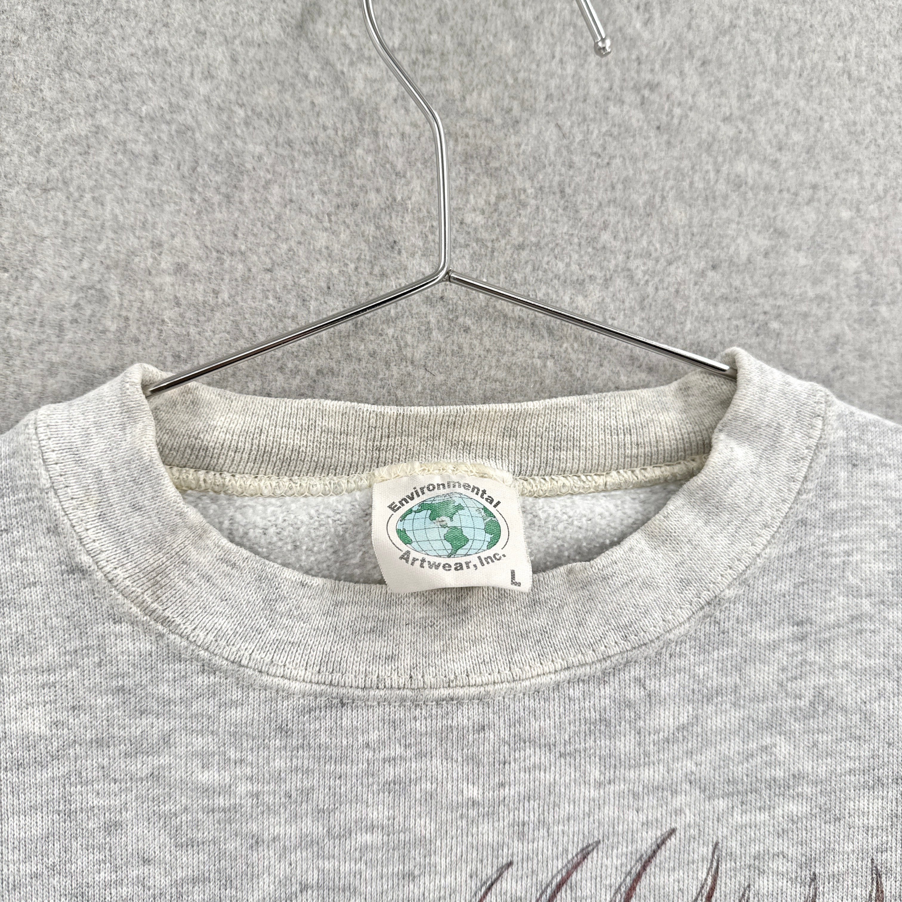 Vintage 90s Deer Cougar Animal Wildlife Crewneck Sweatshirt