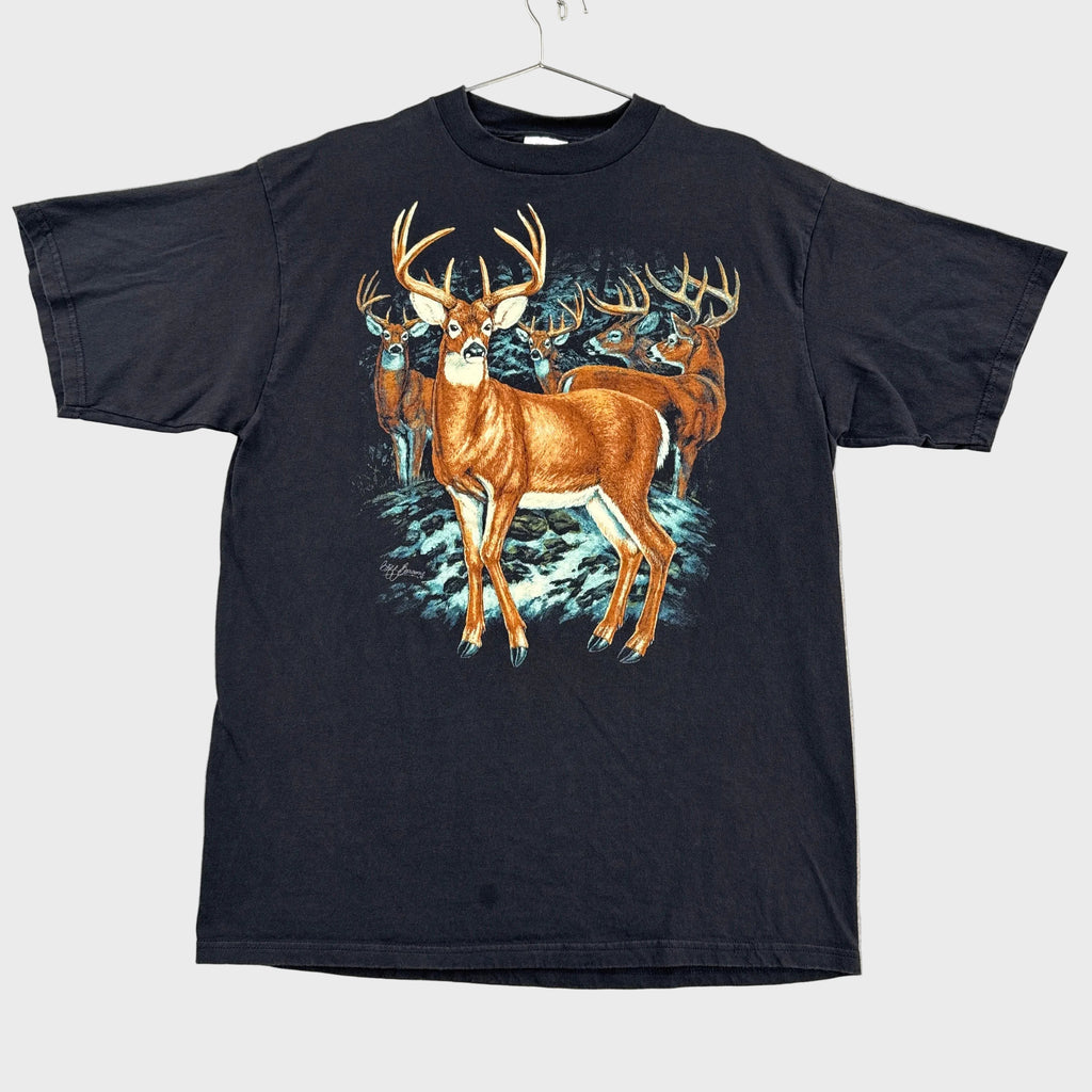Vintage 90s Deer Print Graphic Tee 