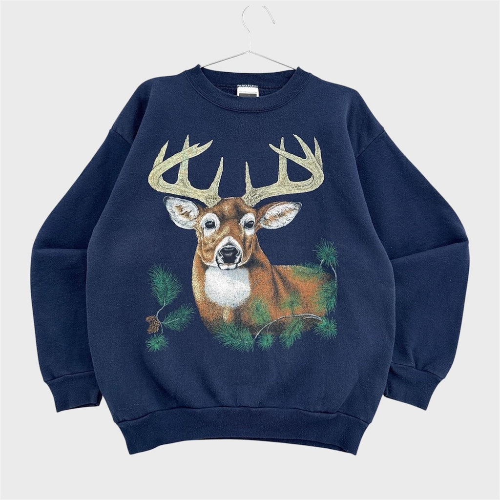 Vintage 90s Deer Wildlife Nature Crewneck Sweatshirt