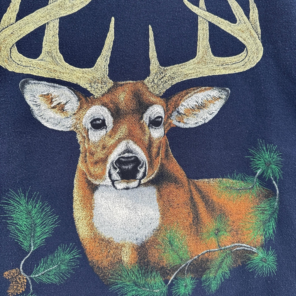Vintage 90s Deer Wildlife Nature Crewneck Sweatshirt