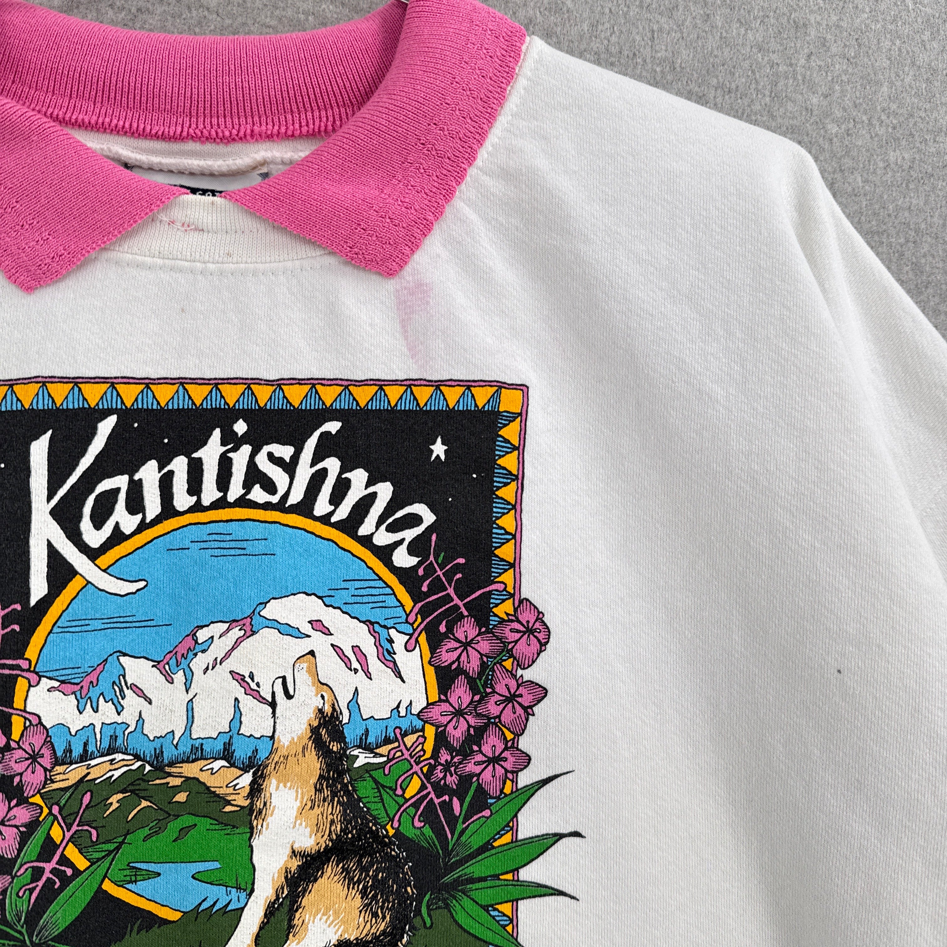 Vintage 90s Denali National Park Wolf Collared Sweatshirt