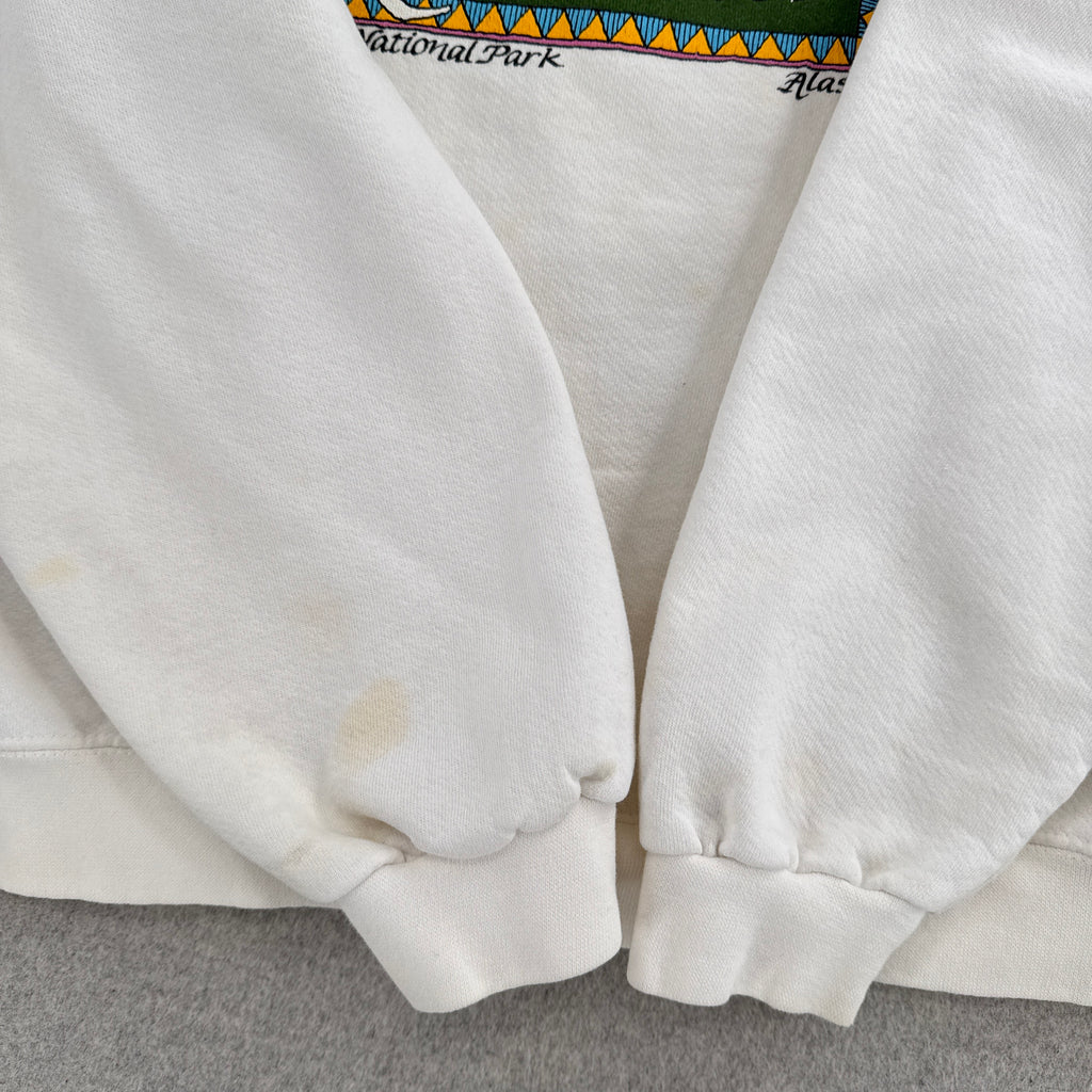 Vintage 90s Denali National Park Wolf Collared Sweatshirt