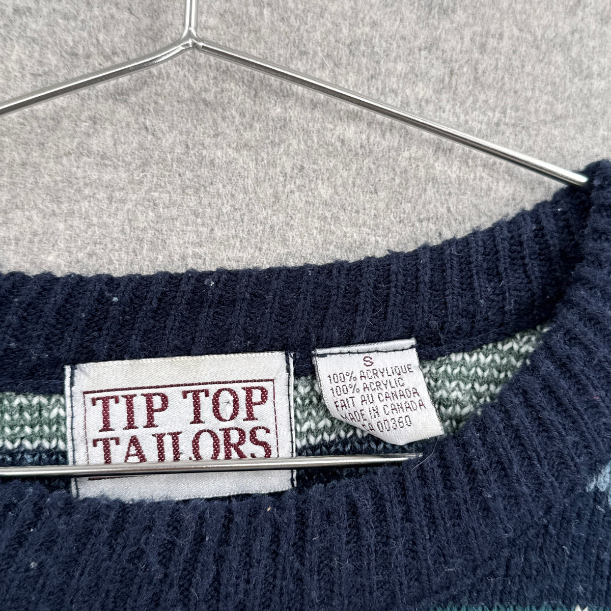 Vintage 90s Geometric Knitted Sweater Tip Top - S