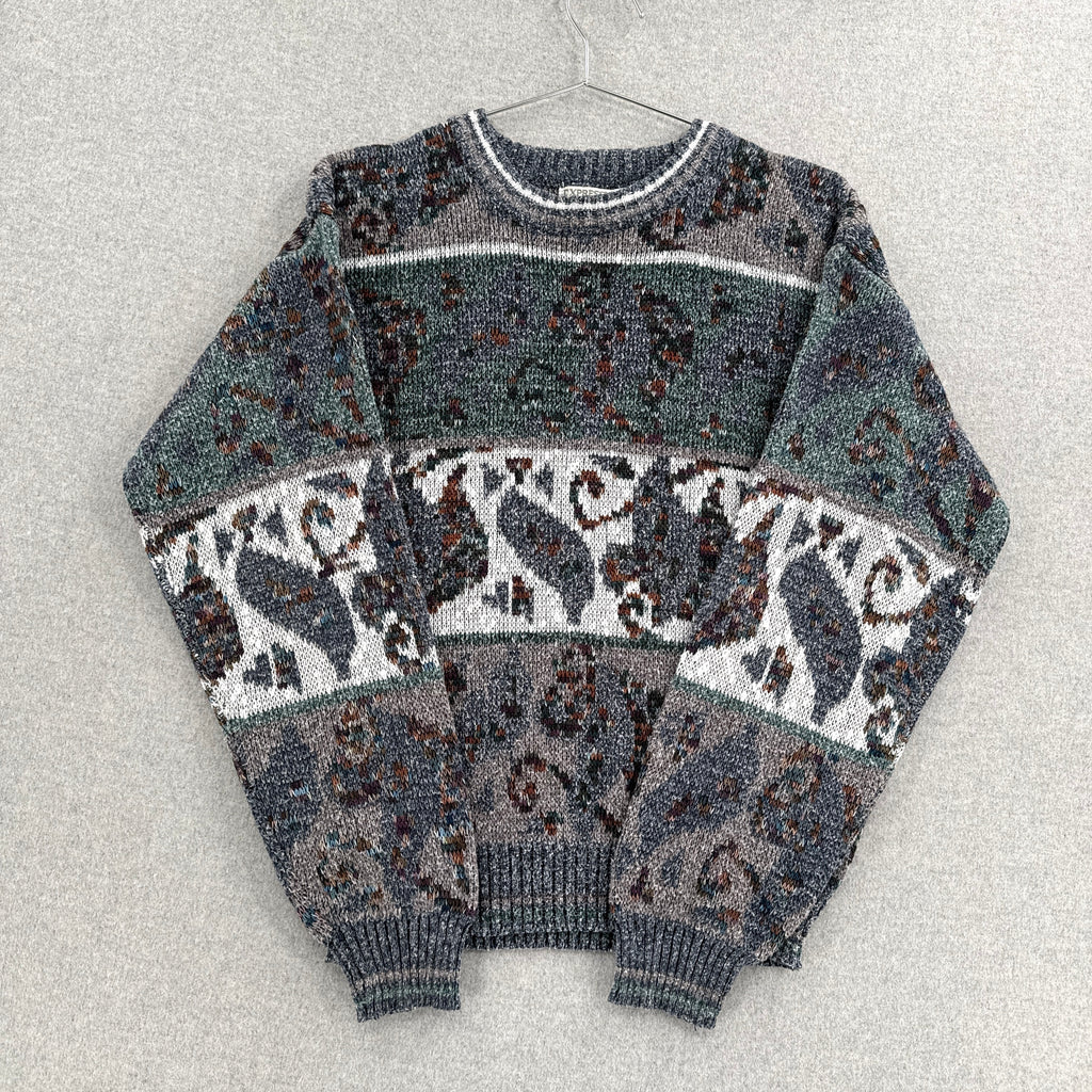 Vintage 90s Geometric Pattern Knitted Crewneck Sweater