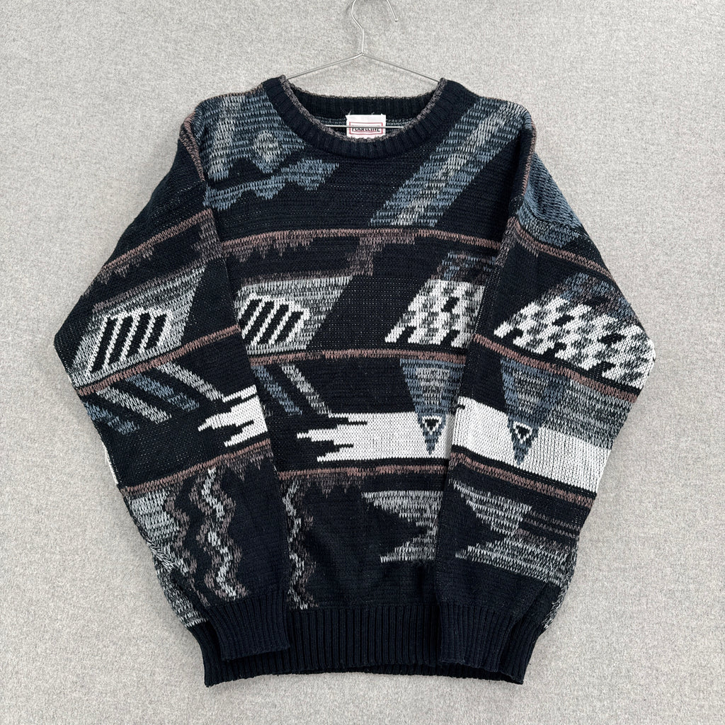 Vintage 90s Geometric Pattern Knitted Sweater1