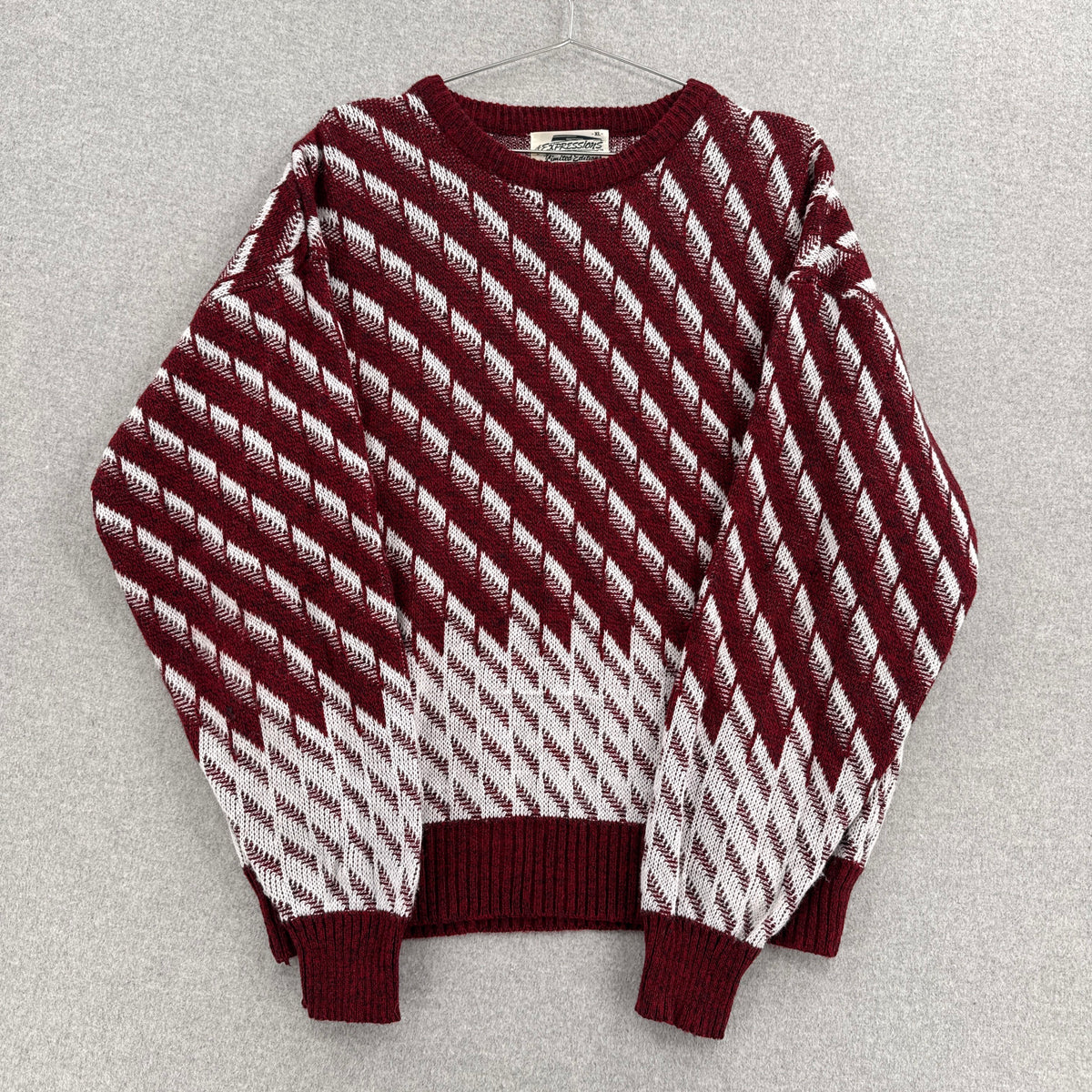 Vintage 90s Geometric Pattern Stripes Knitted Sweater