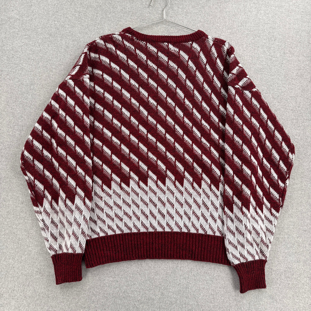 Vintage 90s Geometric Pattern Stripes Knitted Sweater