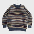 Vintage 90s Geometric Stripe Chunky Knitted Sweater