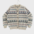 Vintage 90s Geometric Stripe Pattern Button Knitted Sweater
