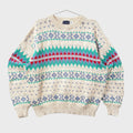 Vintage 90s Geometric Stripes Pattern Sweater