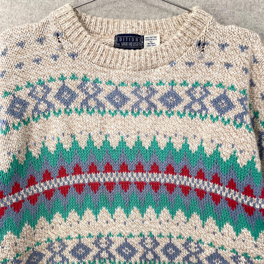 Vintage 90s Geometric Stripes Pattern Sweater