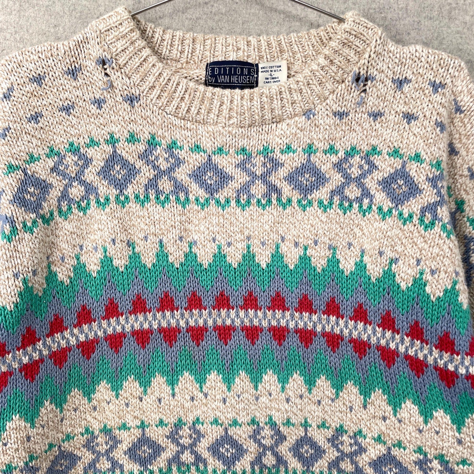 Vintage 90s Geometric Stripes Pattern Sweater