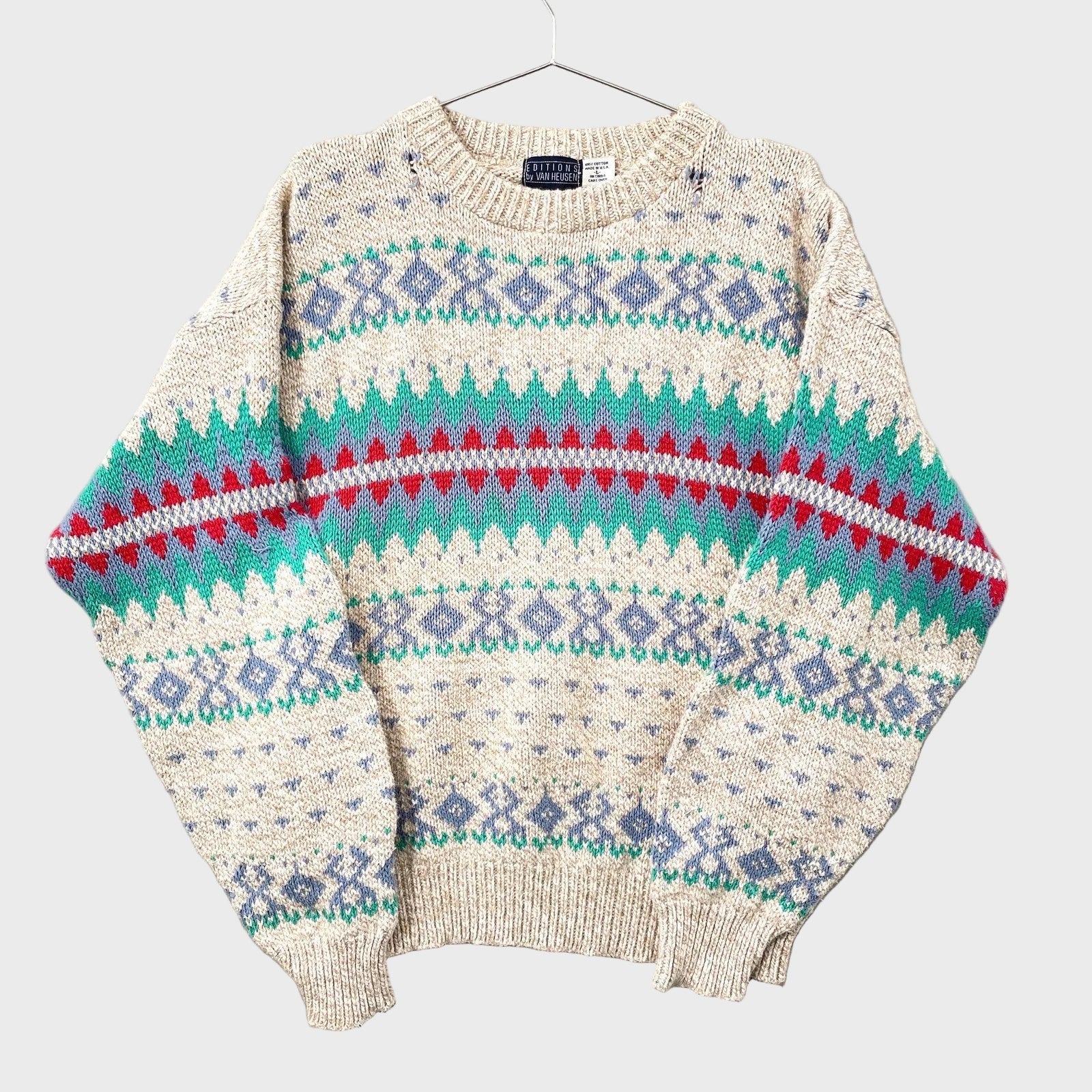 Vintage 90s Geometric Stripes Pattern Sweater