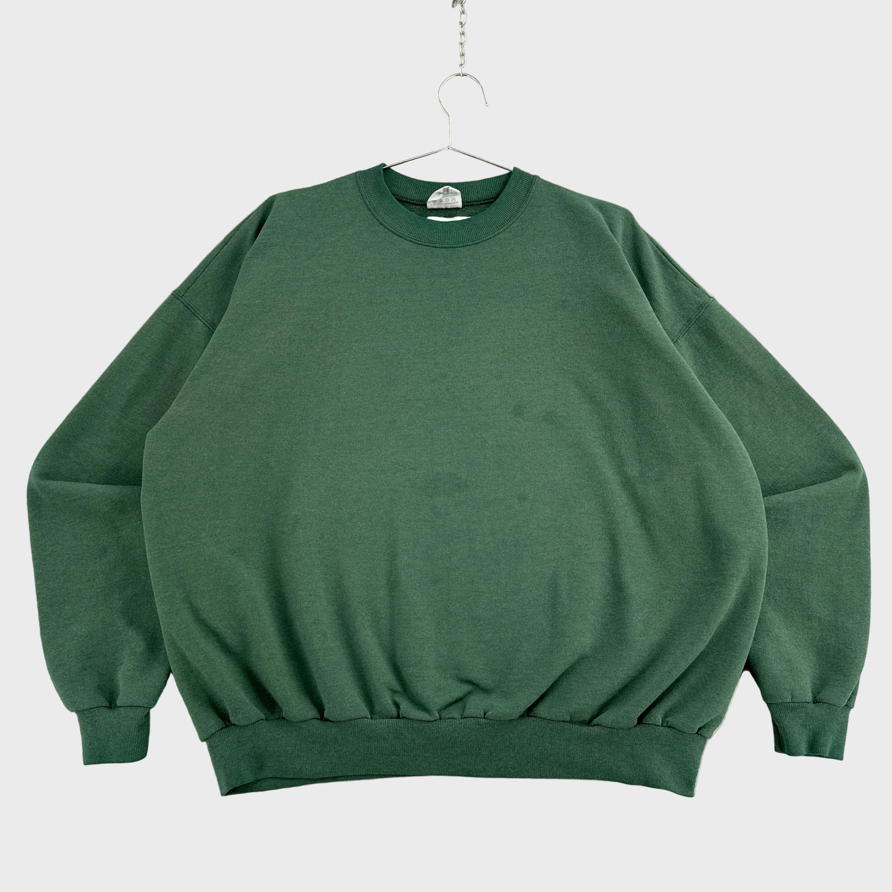 Vintage 90s Green Blank Crewneck Sweatshirt