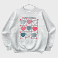 Vintage 90s Hearts Bows Cute Pink Crewneck Sweatshirt