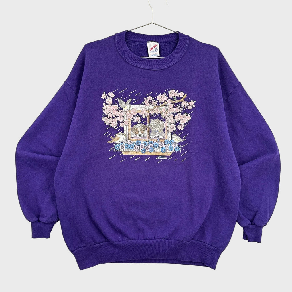 Vintage 90s Kitten Puppy Crewneck Sweatshirt