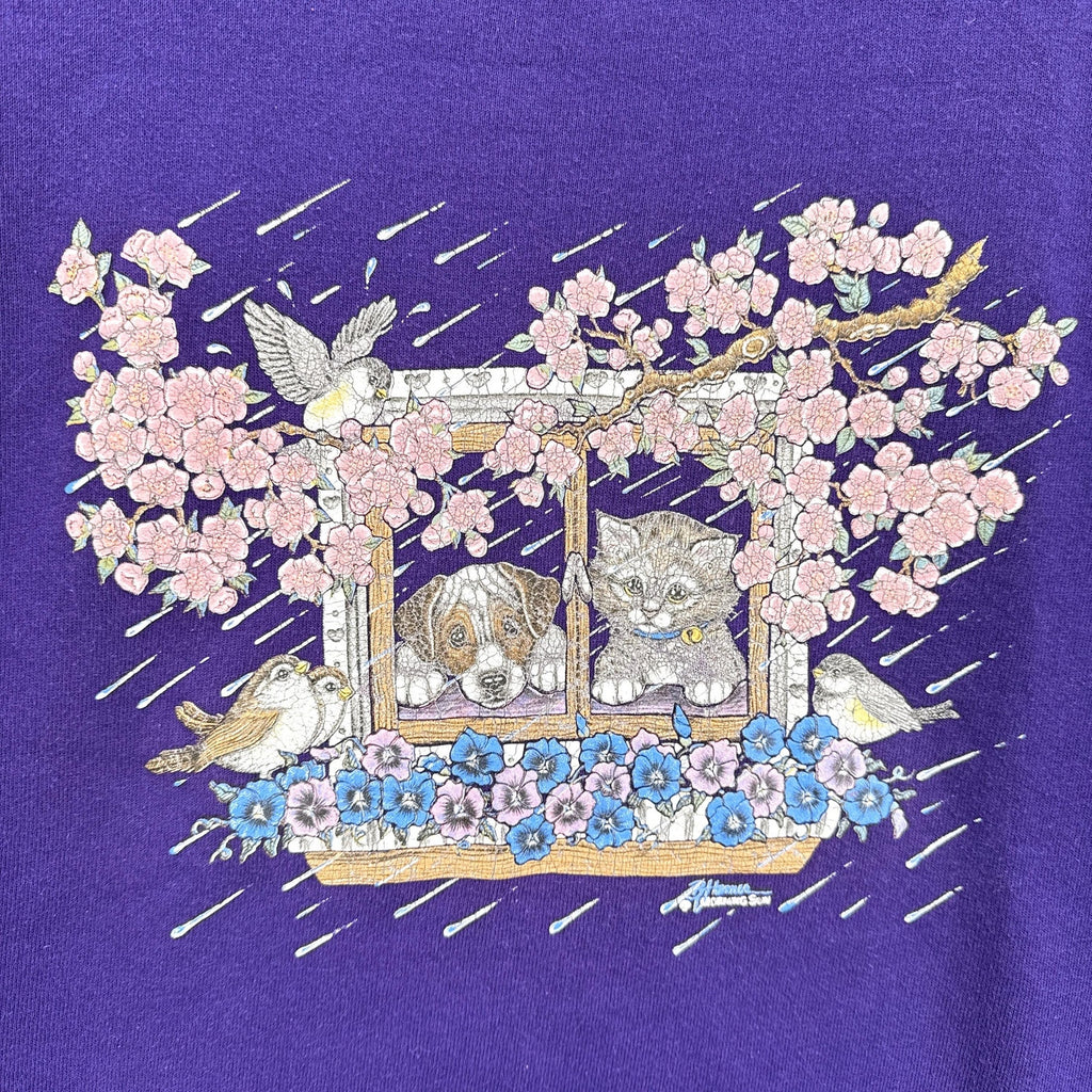 Vintage 90s Kitten Puppy Crewneck Sweatshirt