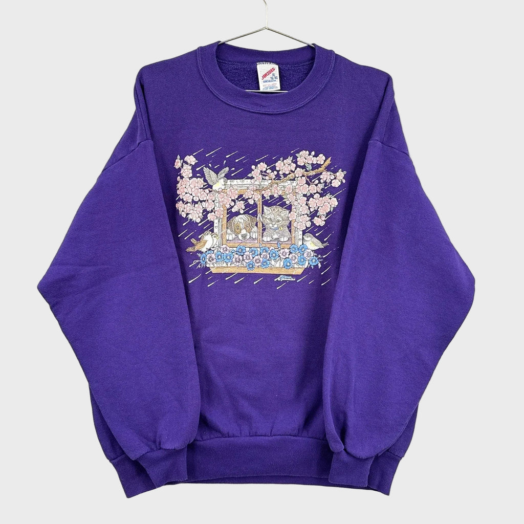 Vintage 90s Kitten Puppy Crewneck Sweatshirt