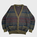 Vintage 90s Knitted Button Cardigan Sweater Earth Tones Grandpacore