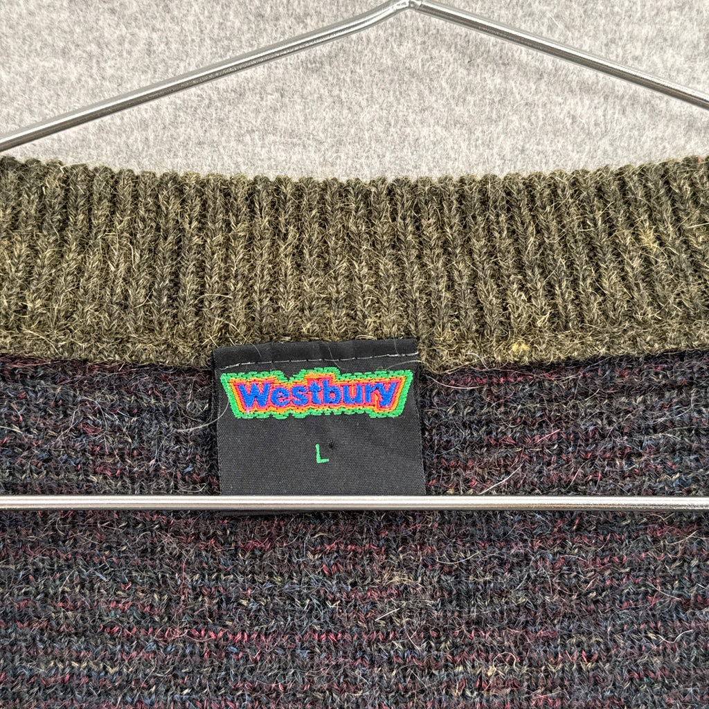 Vintage 90s Knitted Button Cardigan Sweater Earth Tones Grandpacore