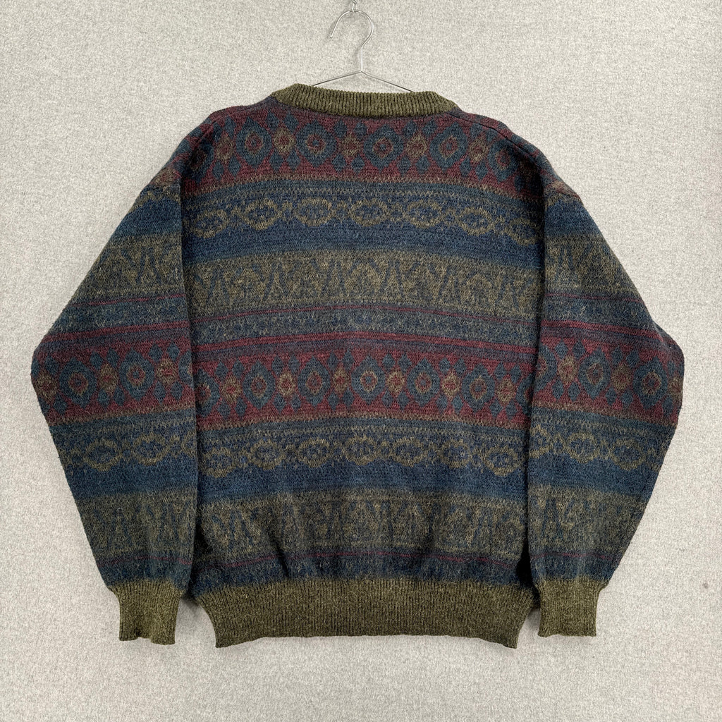 Vintage 90s Knitted Button Cardigan Sweater Earth Tones Grandpacore