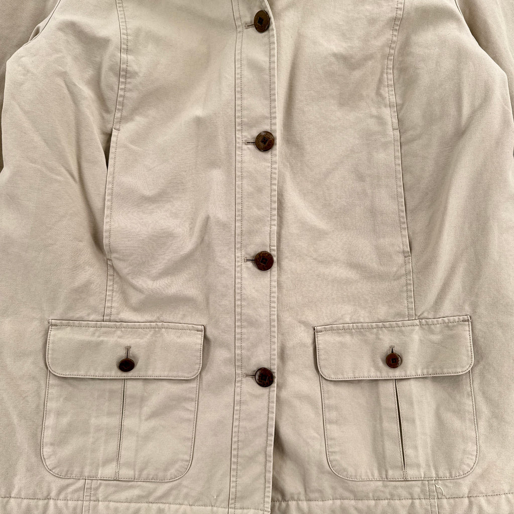 Vintage 90s LL Bean Barn Jacket Chore Coat Beige - L