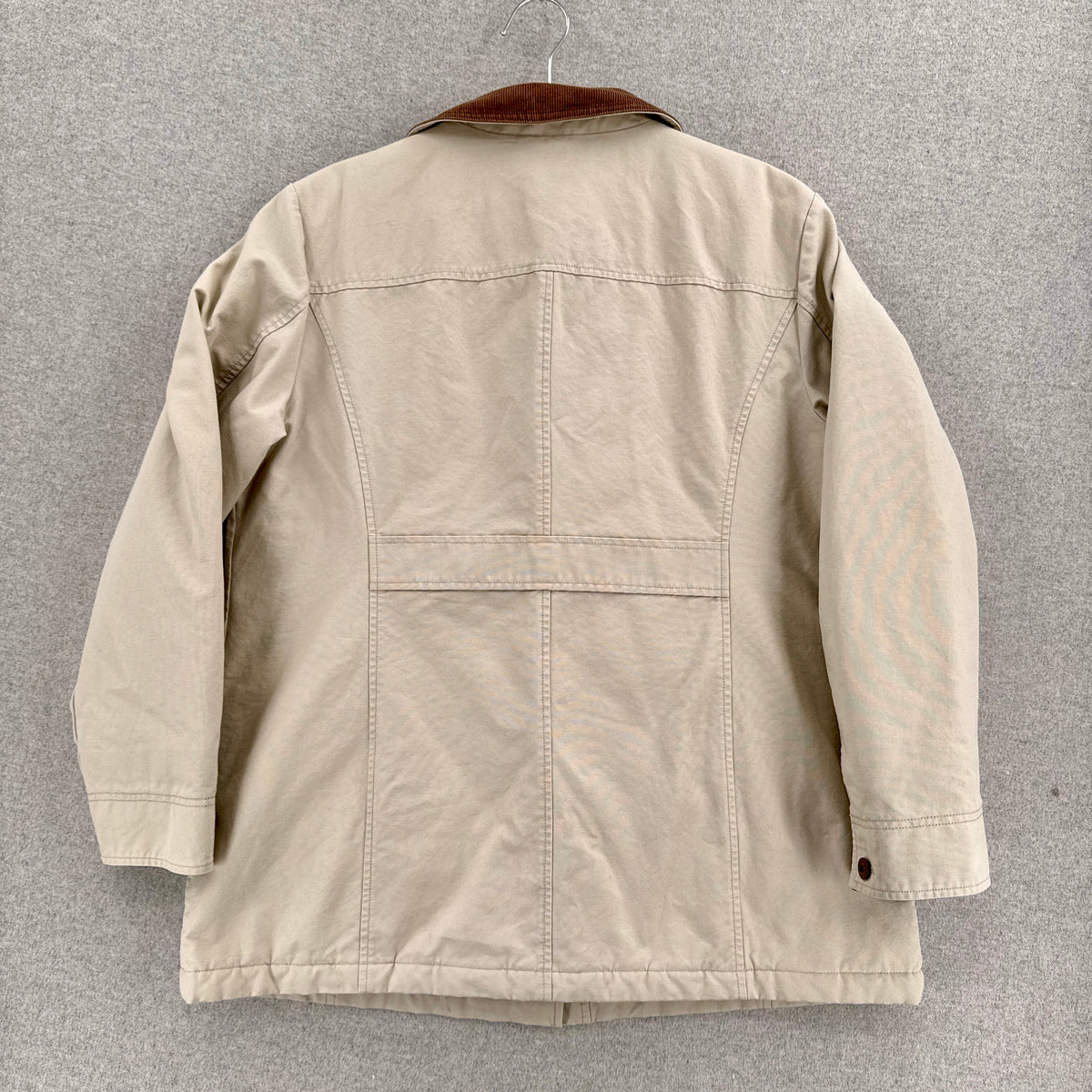 Vintage 90s LL Bean Barn Jacket Chore Coat Beige - L