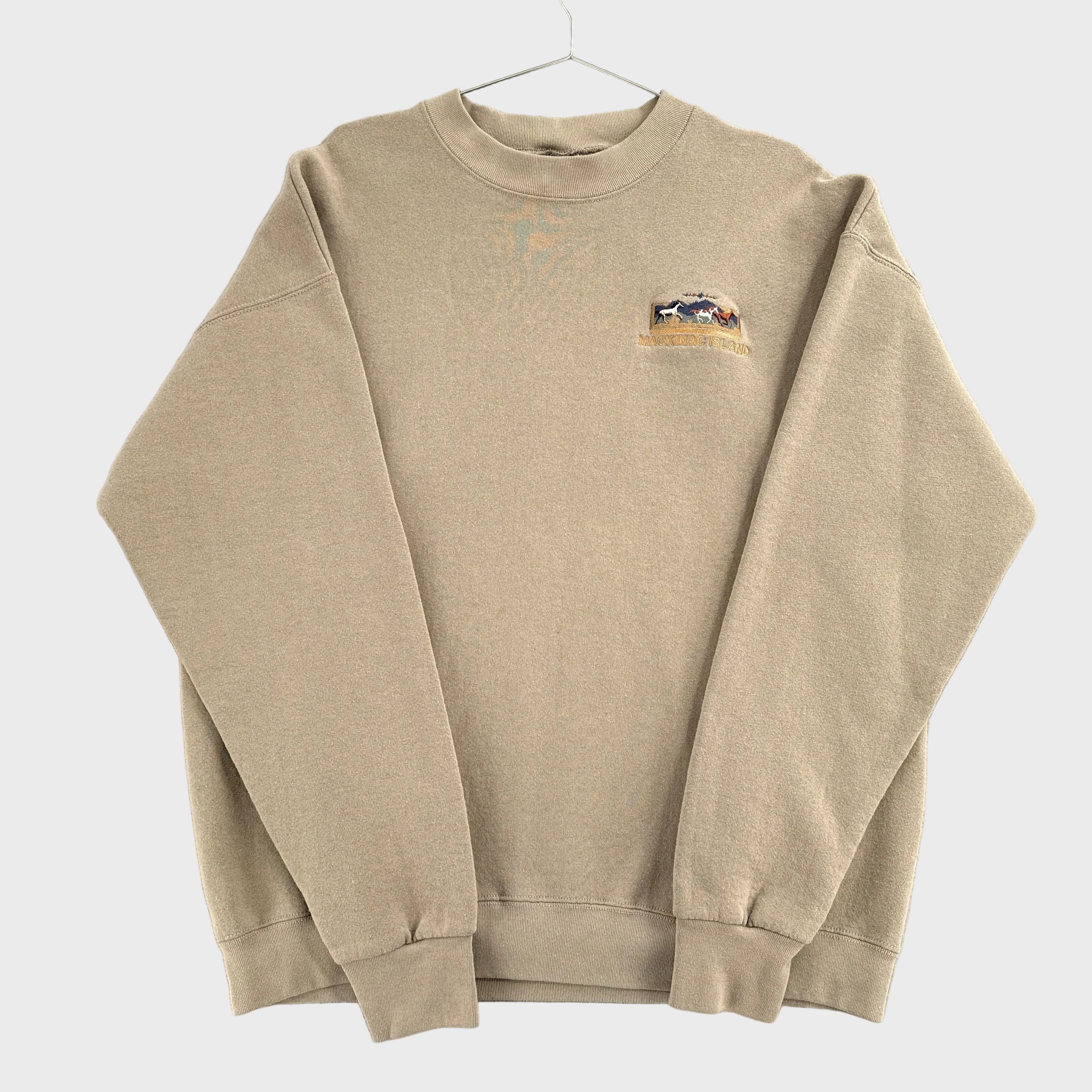 Vintage 90s Mackinac Island Horses Souvenir Crewneck Sweatshirt
