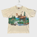 Vintage 90s Moose Nature Landscape Graphic Tee 
