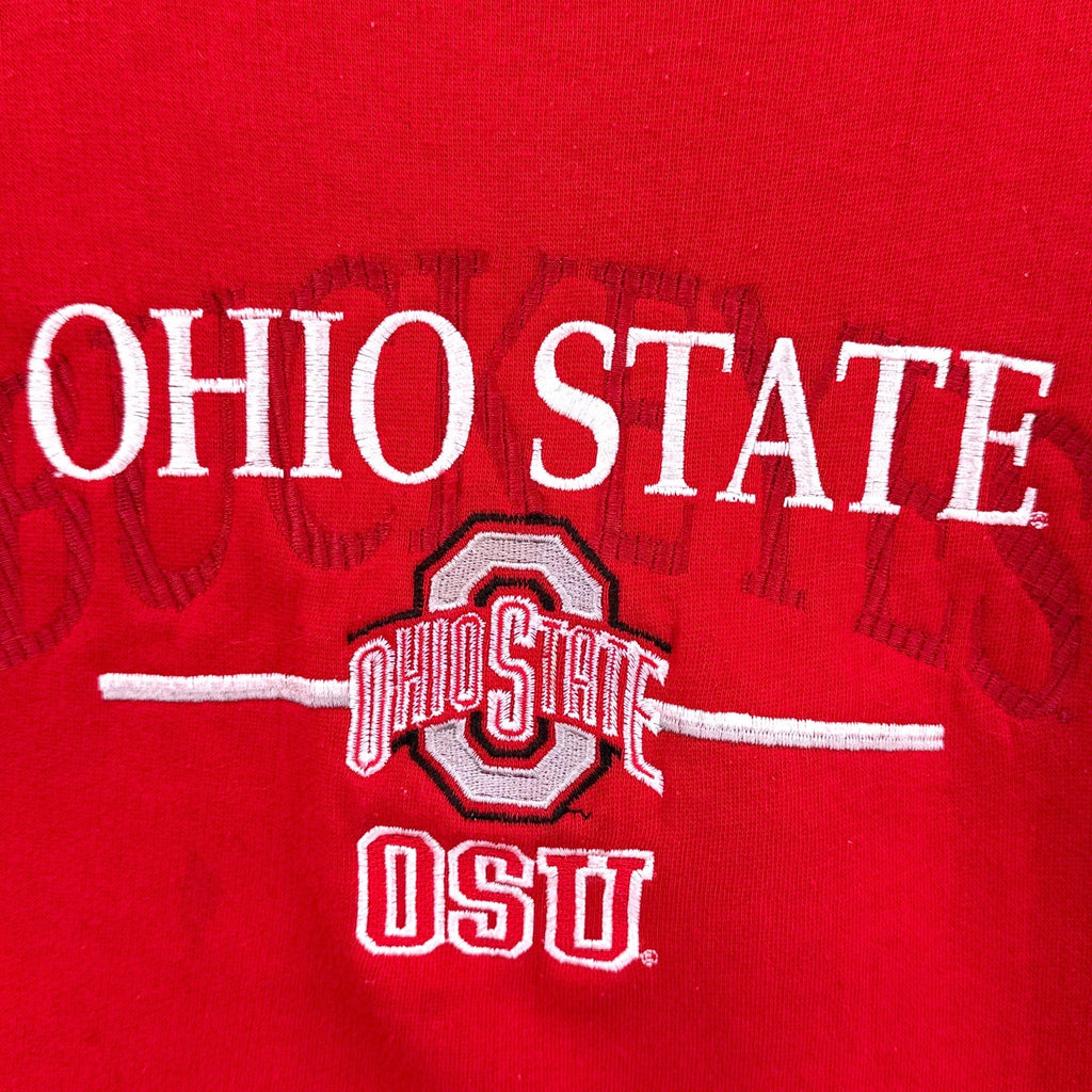 Red shirt with 'OHIO STATE' and logo on a red background