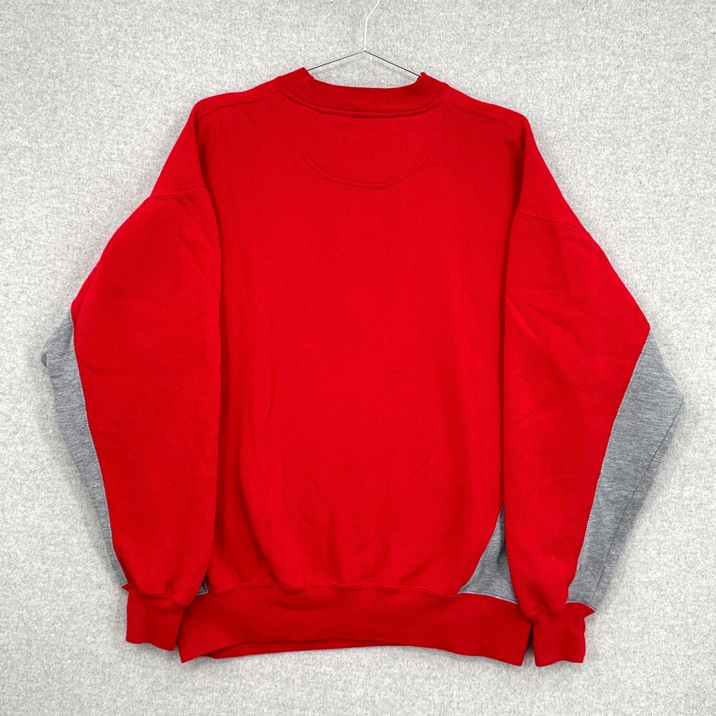 Red sweatshirt on a gray background