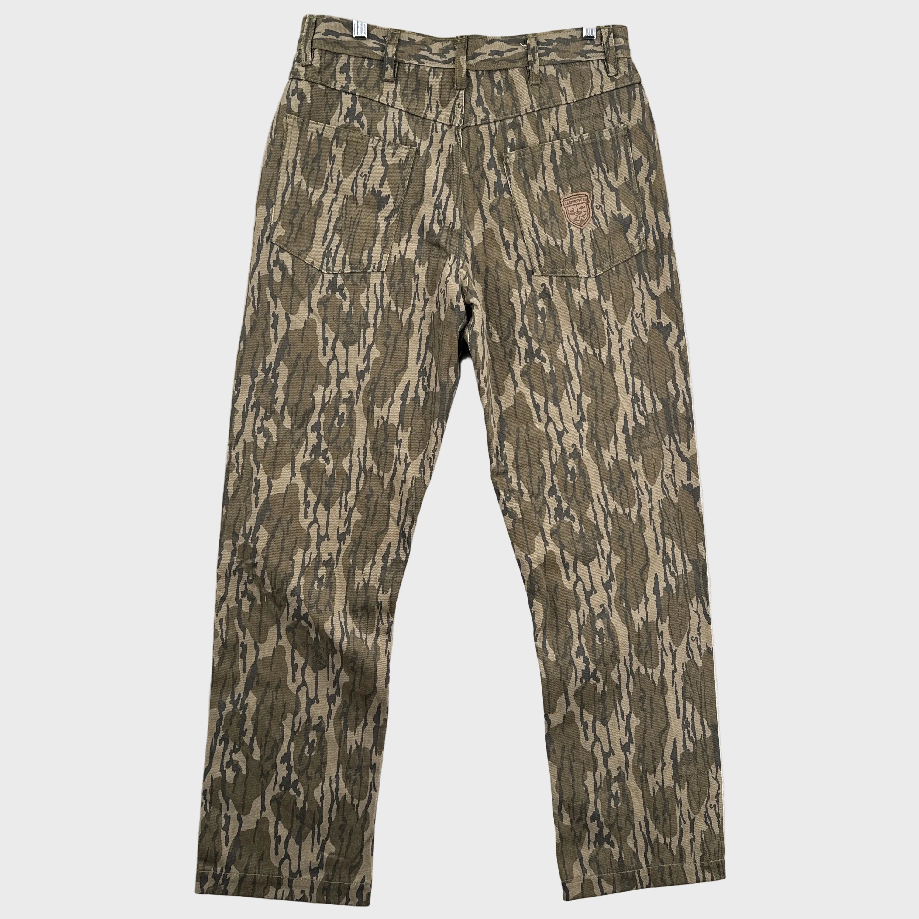 Camouflage pants on a white background
