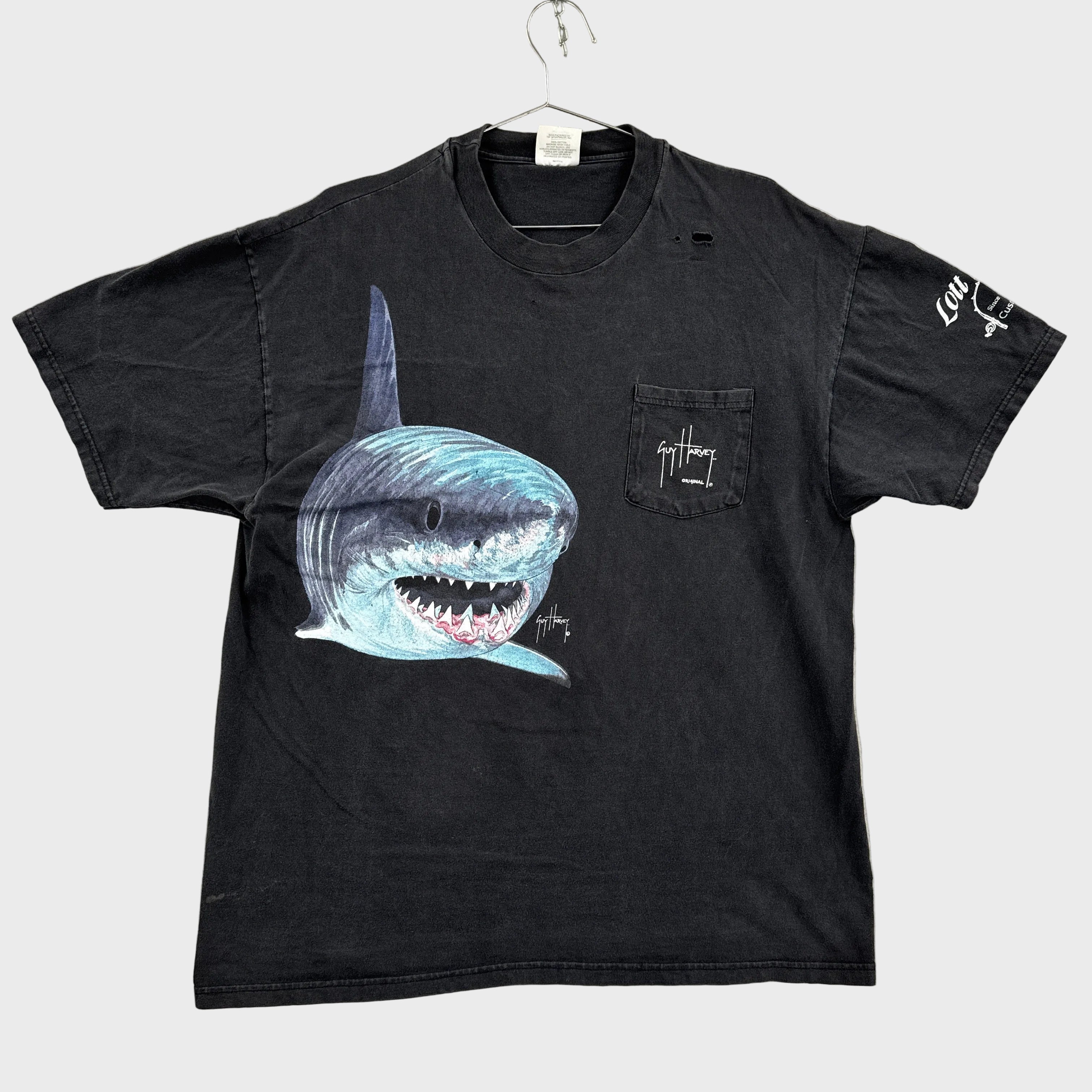 Vintage 90s Shark Guy Harvey Graphic Tee 