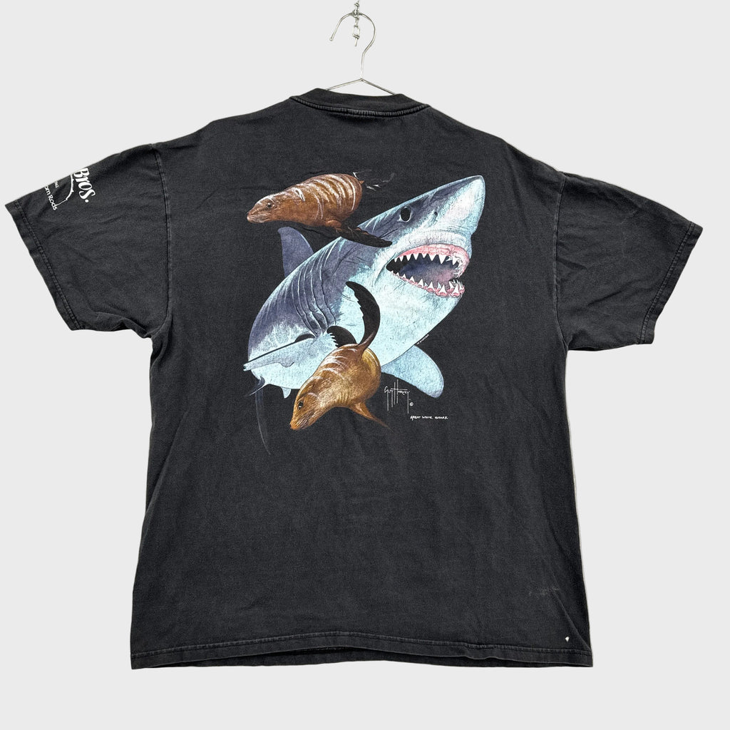 Vintage 90s Shark Guy Harvey Graphic Tee 