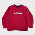 Vintage 90s Snowman Embroidered Christmas Winter Sweater - M/L