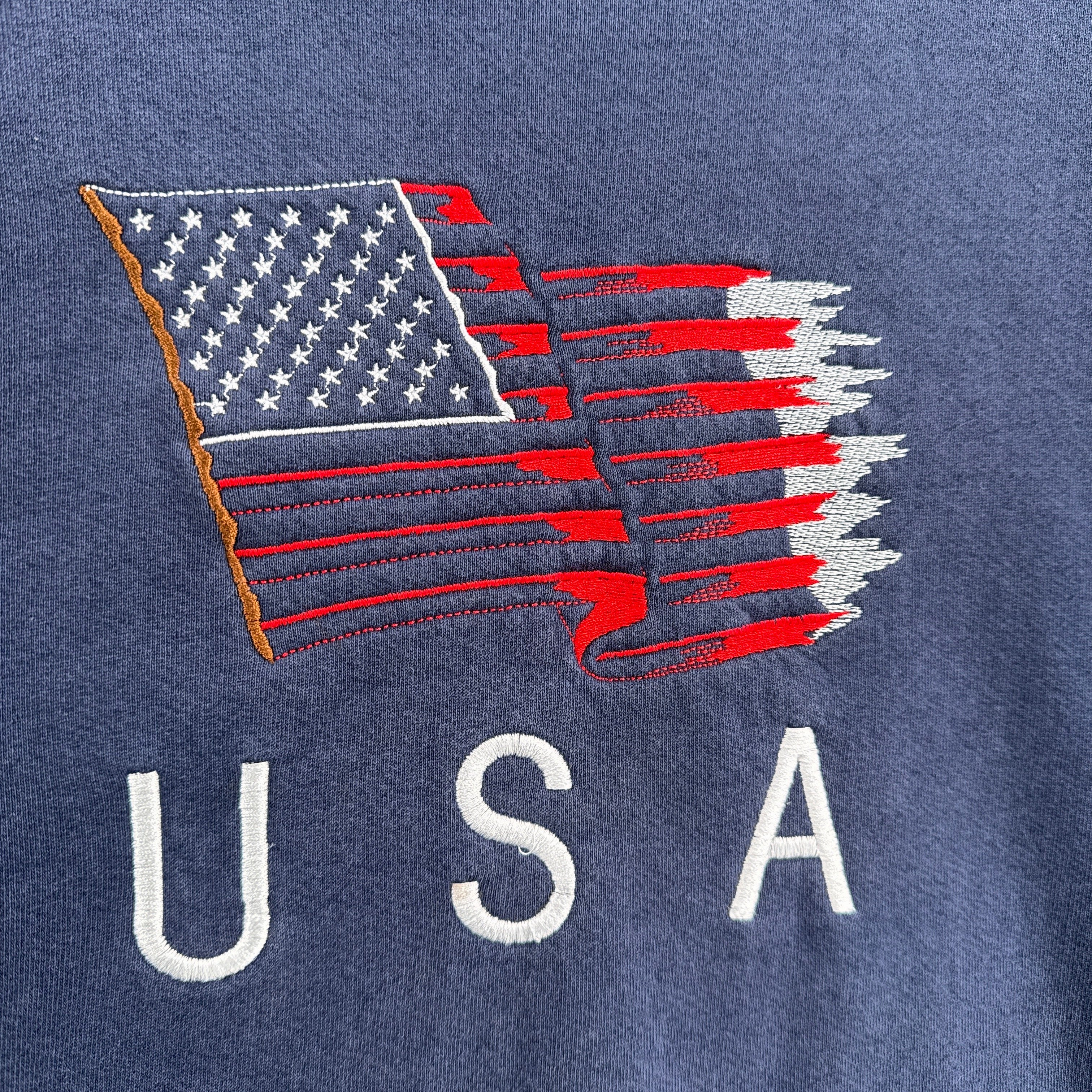 Navy blue shirt with American flag and 'USA' text