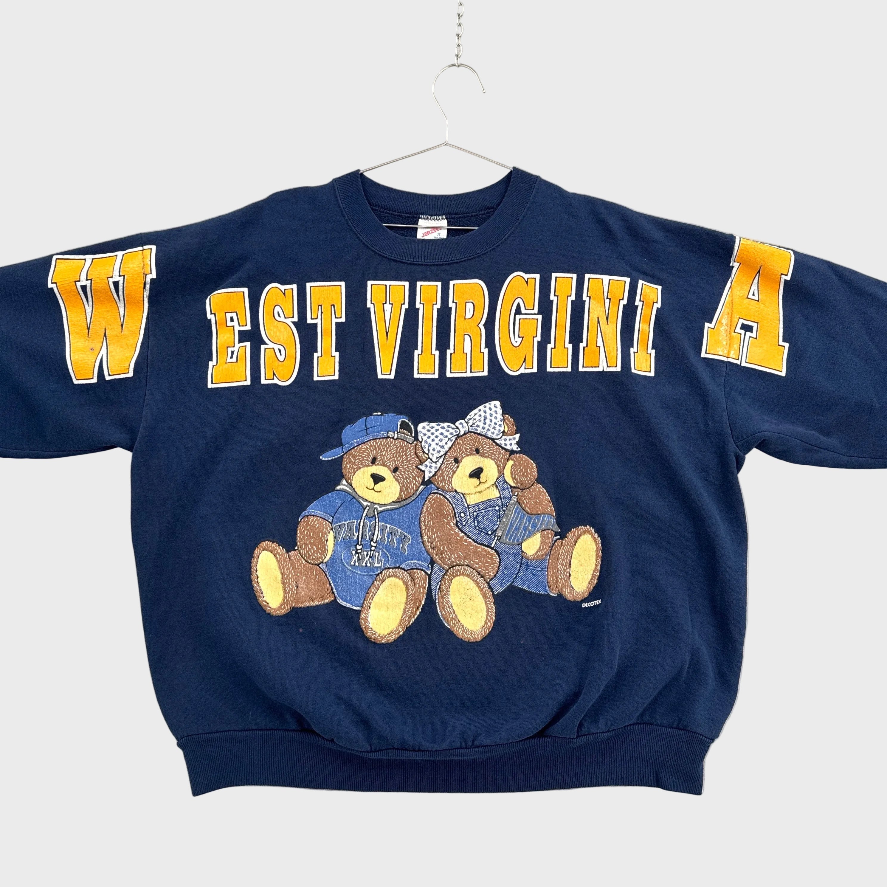 Vintage 90s University West Virginia Teddy Bears Crewneck Sweatshirt