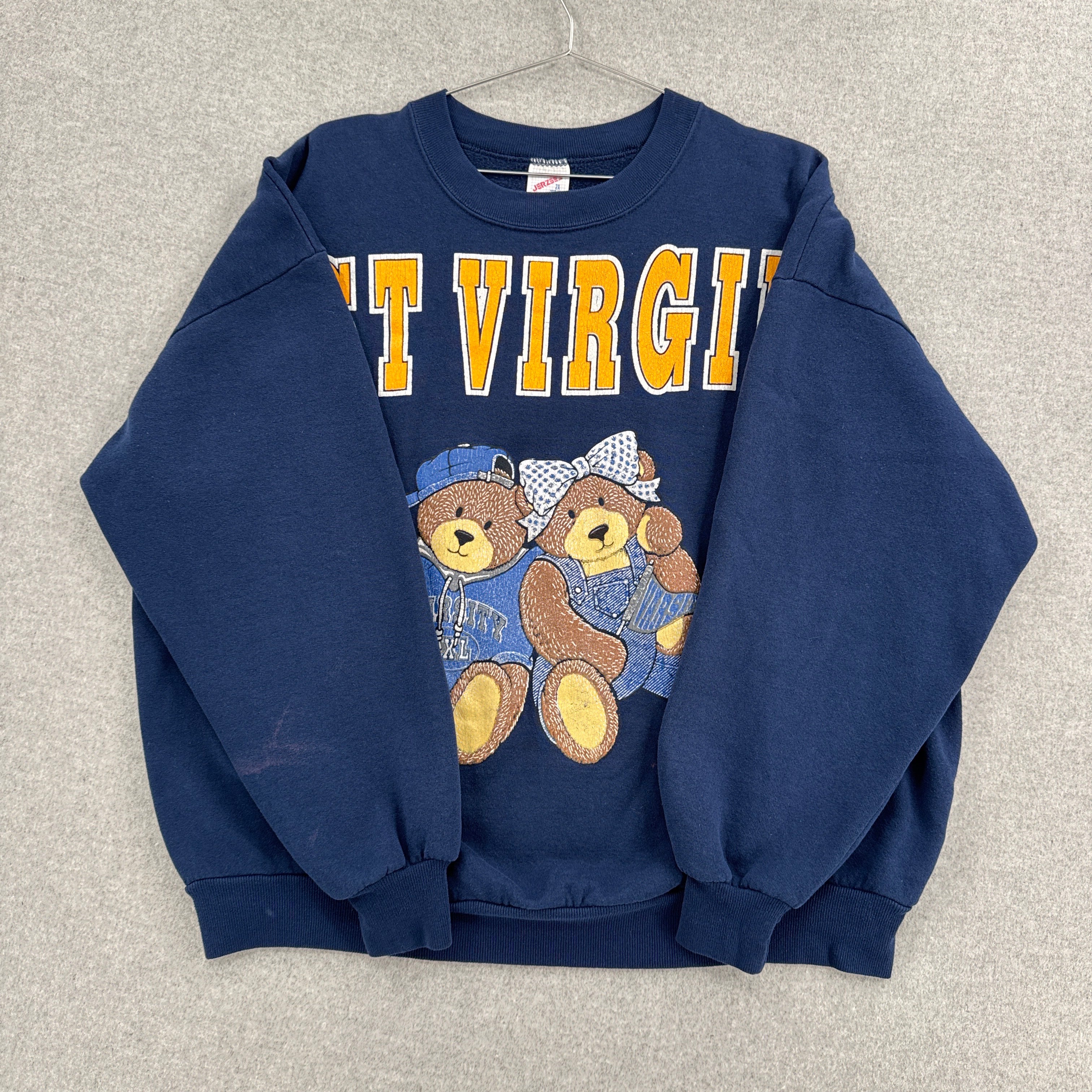 Vintage 90s University West Virginia Teddy Bears Crewneck Sweatshirt