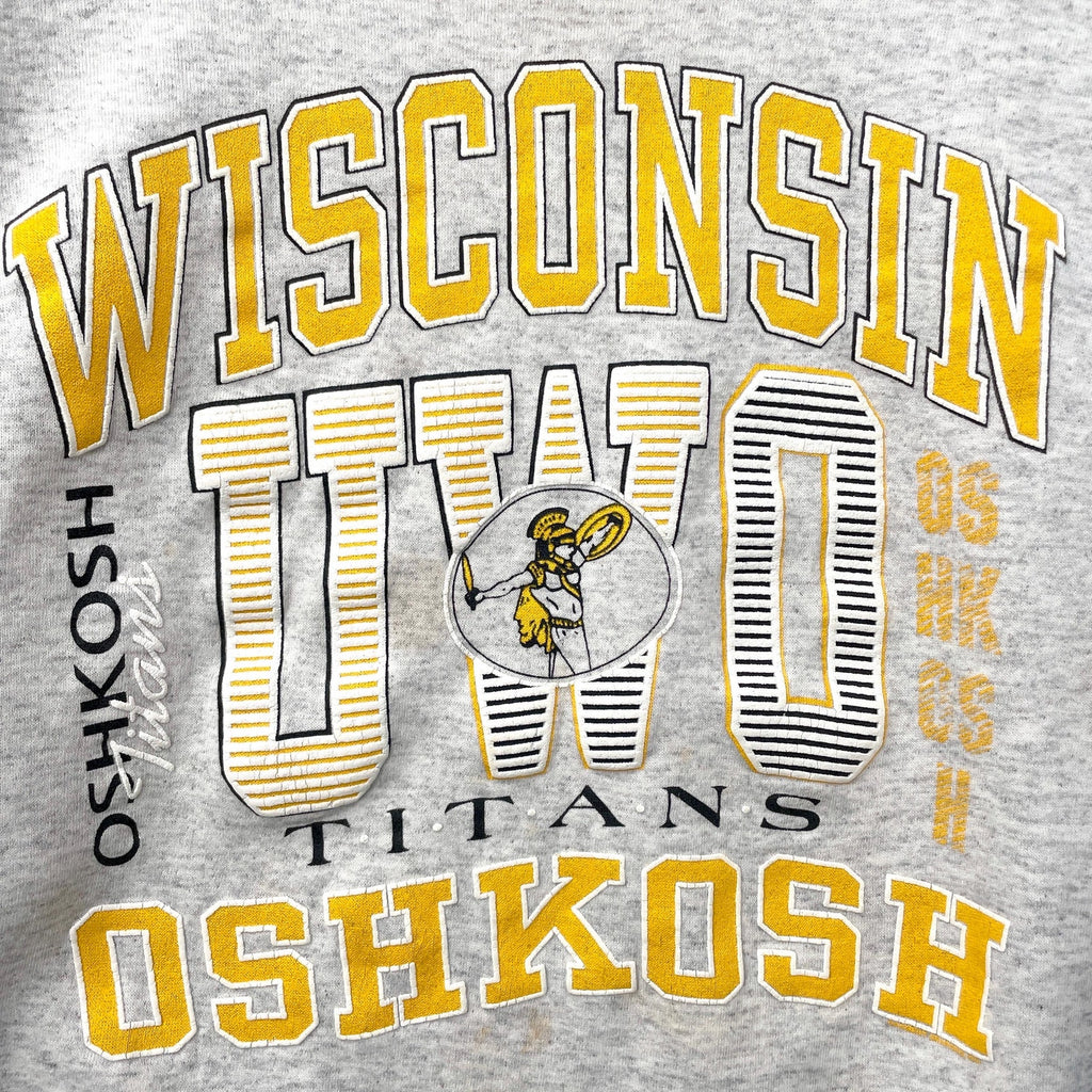 Gray sweatshirt with 'Wisconsin Oshkosh Titans' text and logo.
