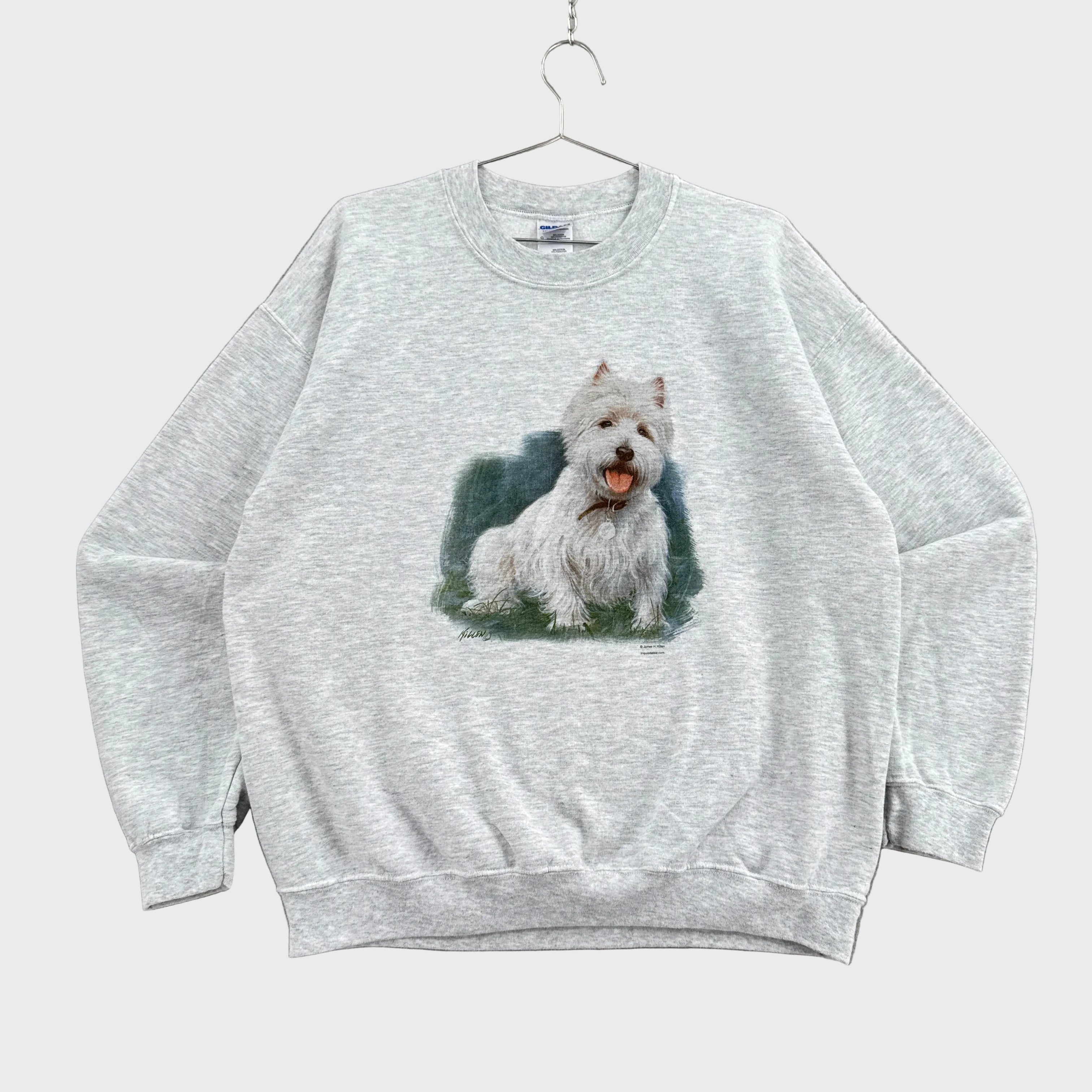 Vintage 90s West Highland White Terrier Dog Crewneck Sweatshirt