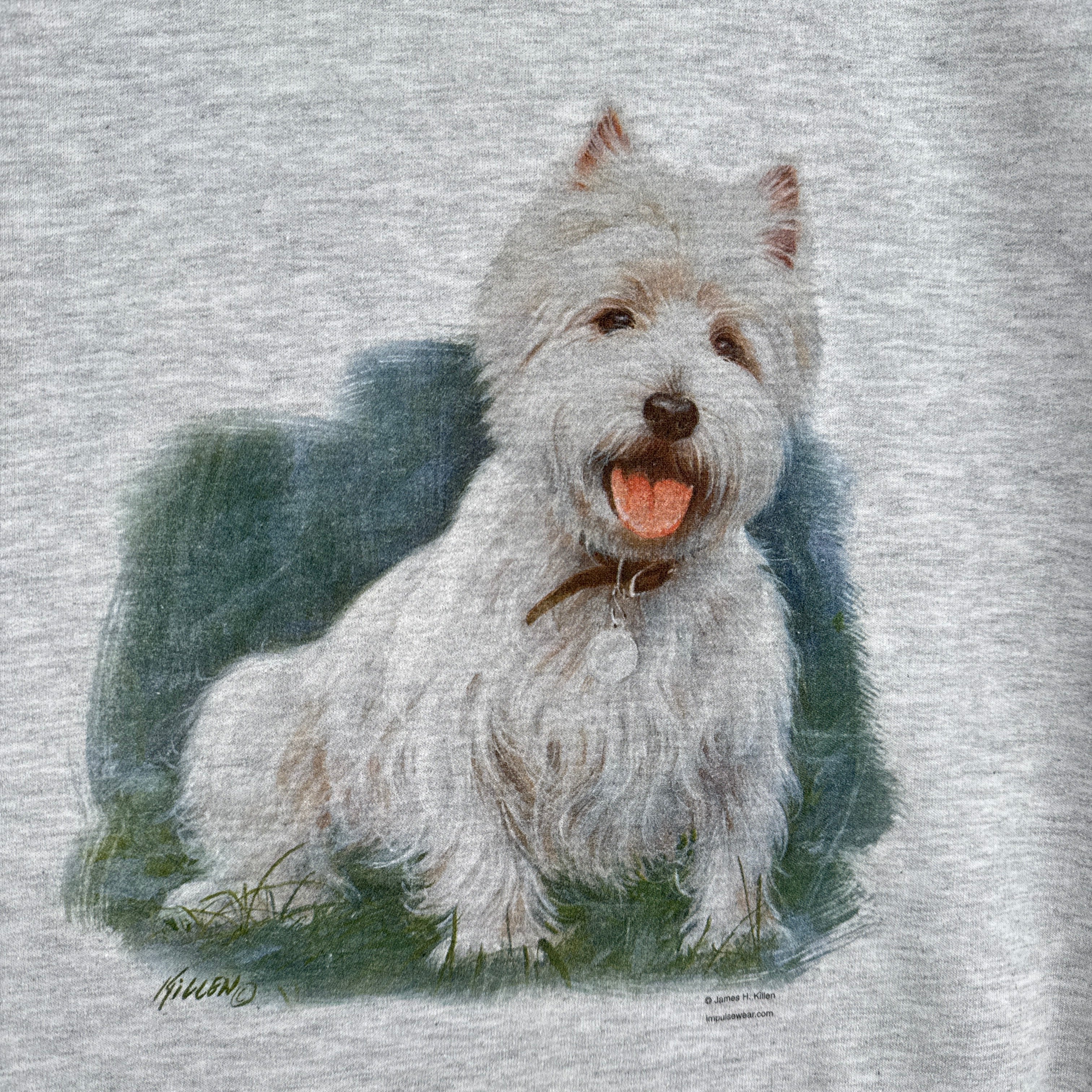Vintage 90s West Highland White Terrier Dog Crewneck Sweatshirt