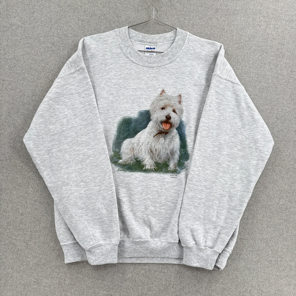 Vintage 90s West Highland White Terrier Dog Crewneck Sweatshirt