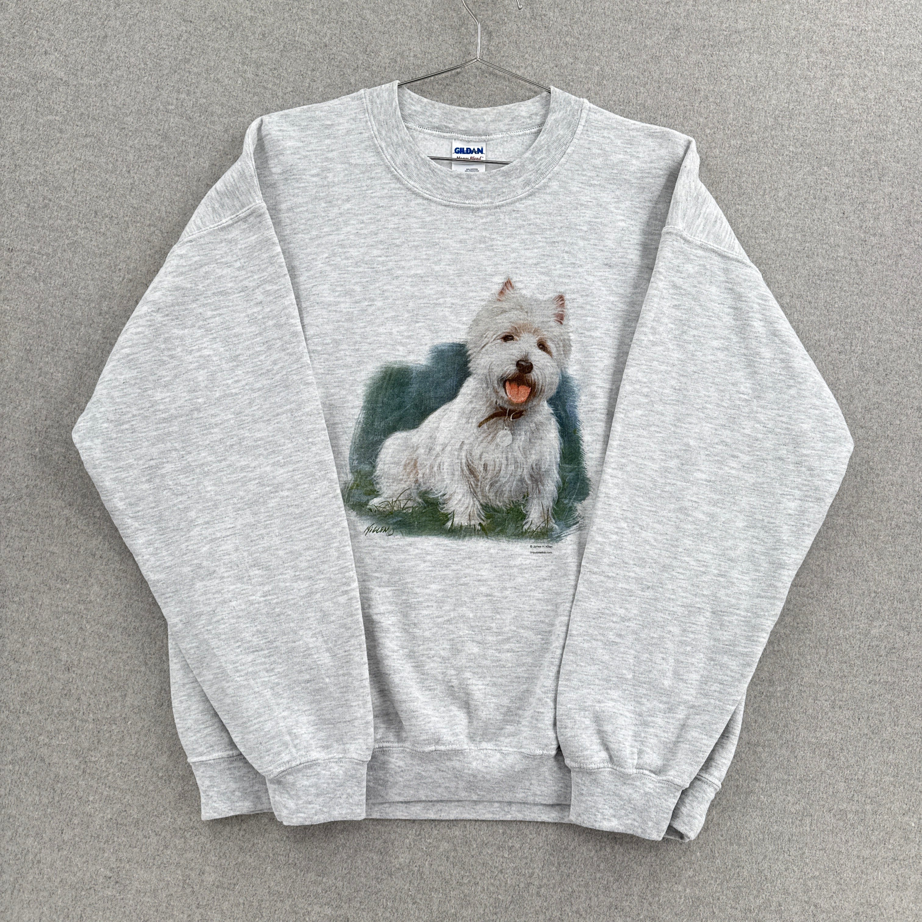 Vintage 90s West Highland White Terrier Dog Crewneck Sweatshirt