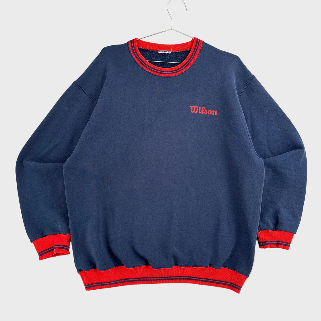 Vintage 90s Wilson Athletic Ringer Crewneck Sweatshirt