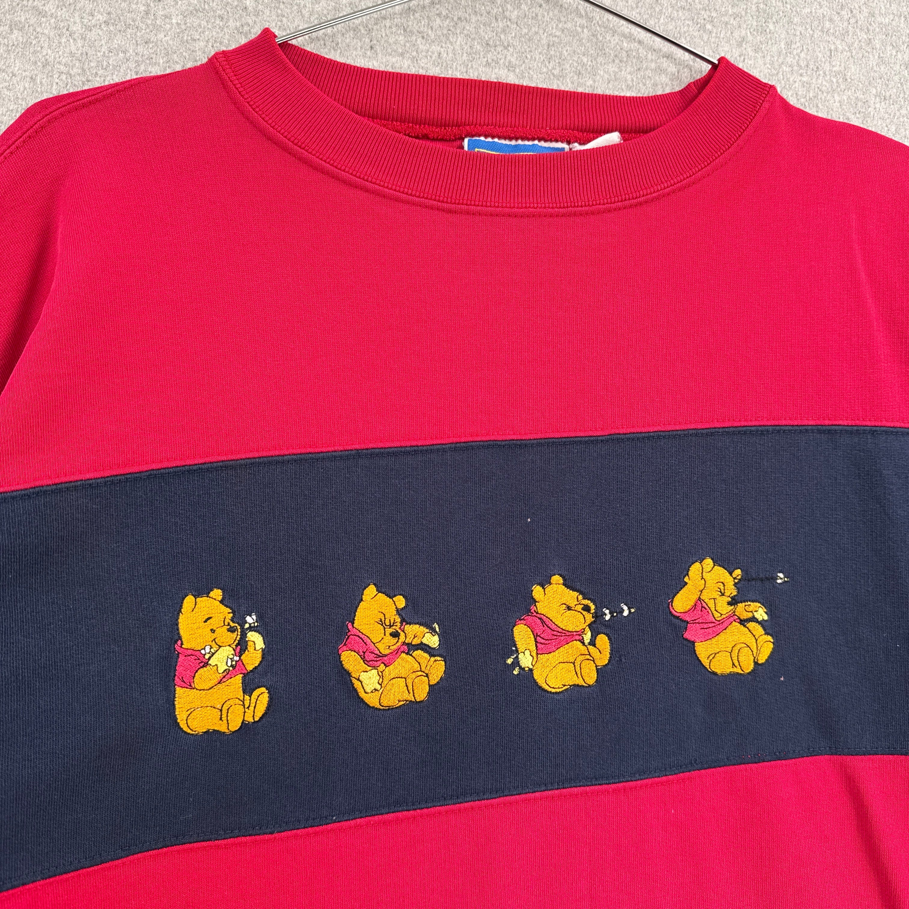 Vintage 90s Winnie the Pooh Bear Disney Cartoon Embroidered Crewneck Sweatshirt