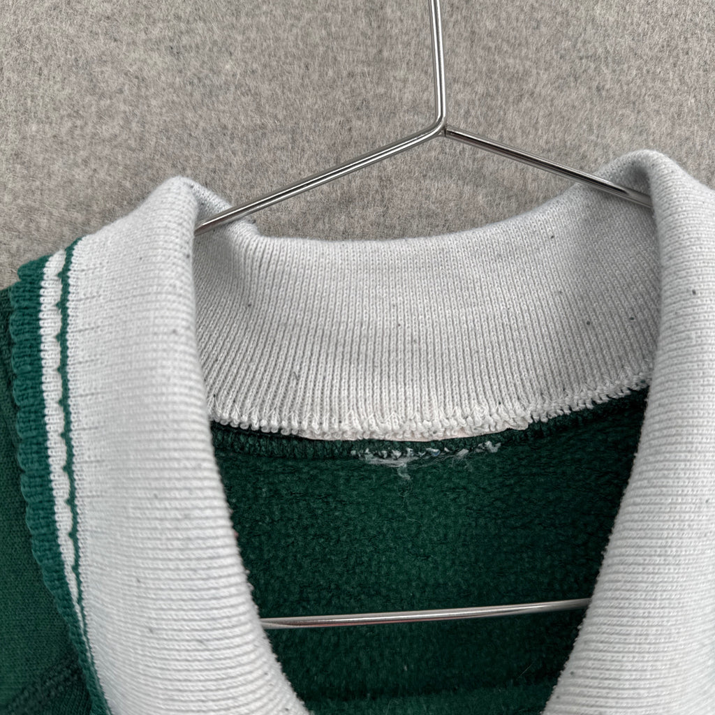 Vintage 90s Winter Birds Snowing Collared Sweatshirt - M/L