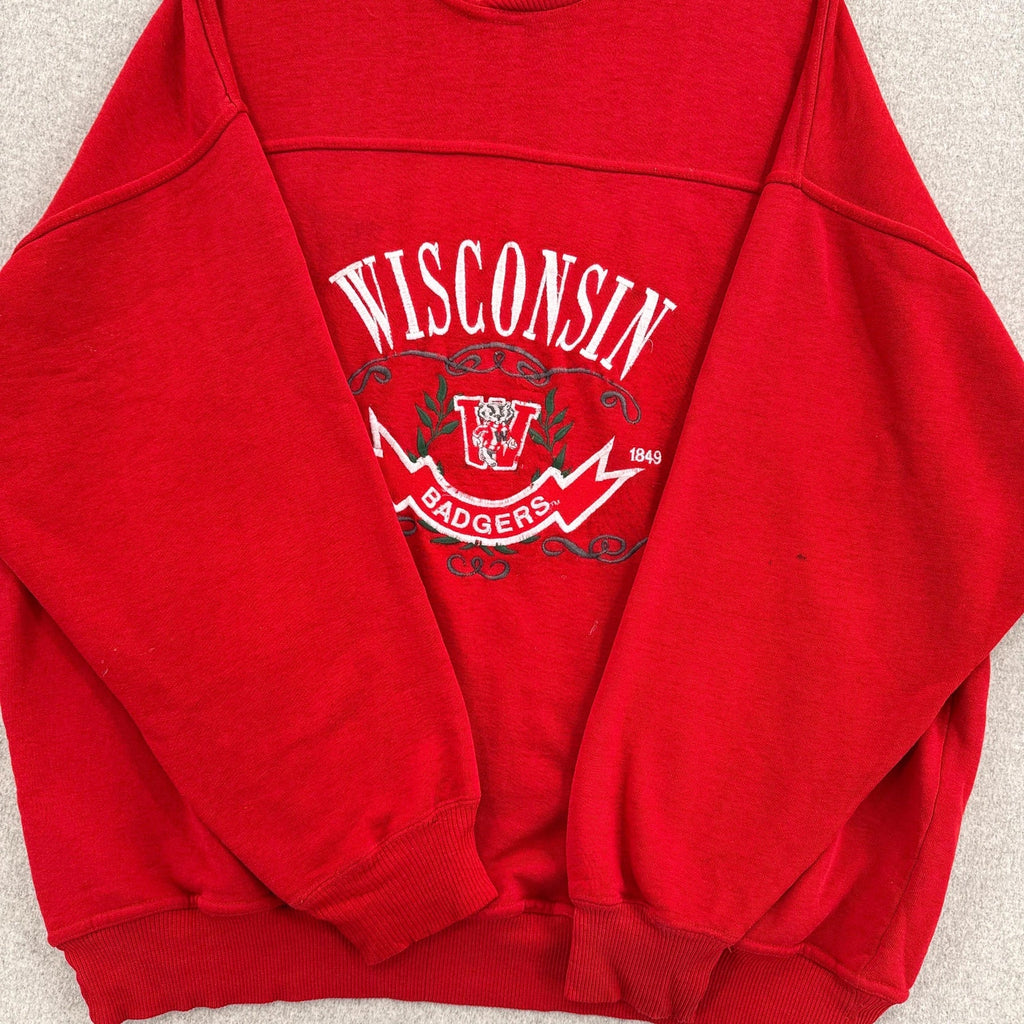 Vintage 90s Wisconsin Badgers University Varsity Crewneck Sweatshirt